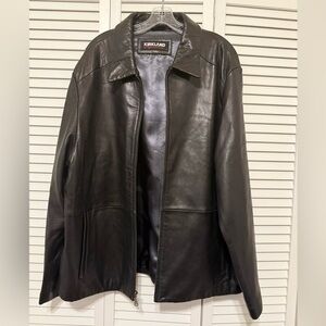 Kirkland Signature Men's Black Leather Jacket XXL